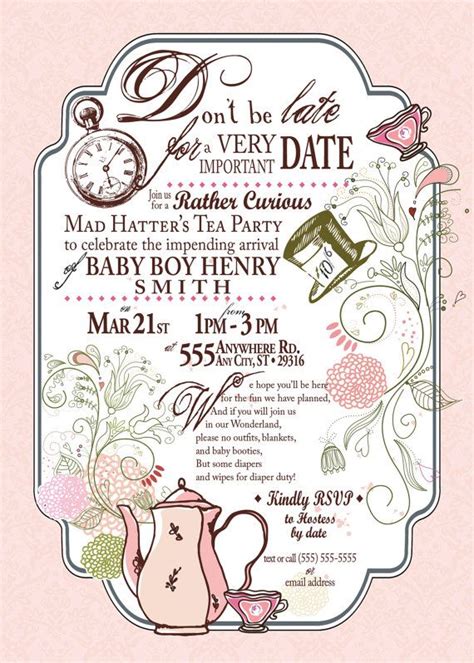 Mad Hatter Tea Party Invitation | Etsy | Mad hatter tea party invitations, Mad hatter tea party ...