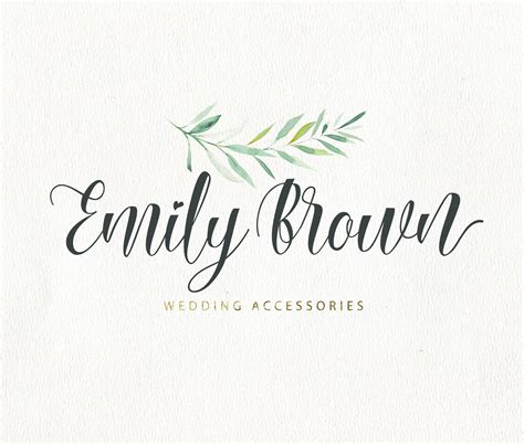 Rustic logo design Watercolor Floral logo Botanical logo | Etsy