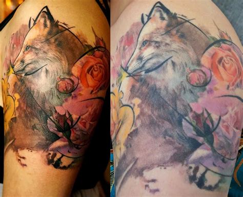 Watercolor Tattoo Wolf