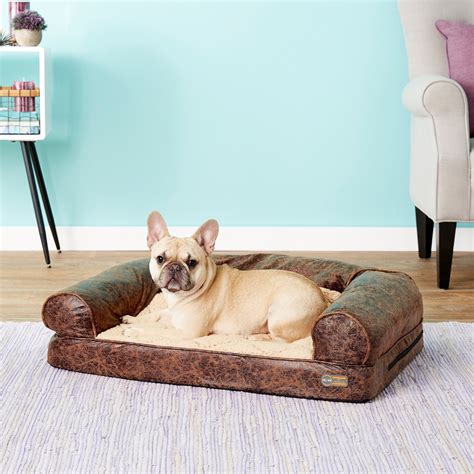 K&H PET PRODUCTS Bomber Memory Foam Bolster Dog Bed, Brown, Medium - Chewy.com