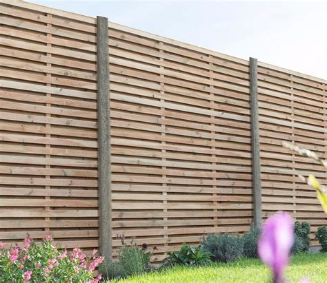 Forest Double Slat Contemporary 6 x 6 ft Fence Panel | Slatted fence ...