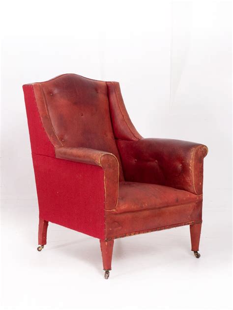 Red Leather Chair – Drew Pritchard Ltd Red Leather Chair, Leather Armchair, Antiques Online ...