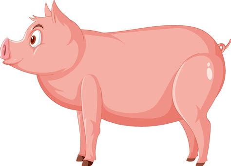 Side view of pig cartoon character 7623403 Vector Art at Vecteezy