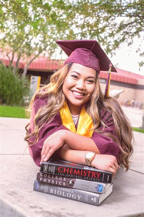 Graduation photo with books Arizona state university polytechnic diy Pho… in 2020 | College ...