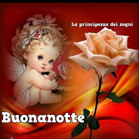 Little angel saying good night in Italian