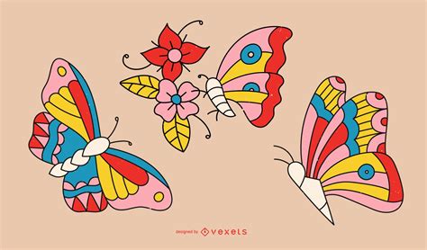 Butterfly Tattoo Line Design Vector Download
