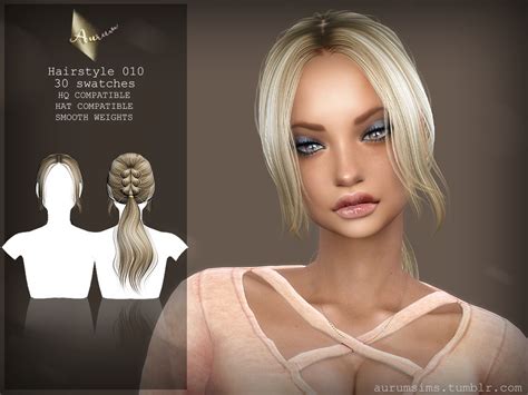 The Sims Resource - Ponytail Hairstyle 010