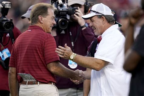 Watch Nick Saban, Jimbo Fisher pregame handshake after offseason feud