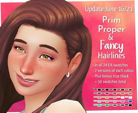 All my hairlines are now updated with the new default hair colour swatches! | Sims, Sims 4, Sims ...
