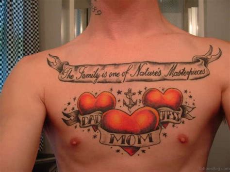 27 Family Wording Tattoos On Chest - Tattoo Designs – TattoosBag.com