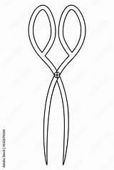 Scissors forceps Sketch Vector Illustration Stationery For Cutting  sketch template
