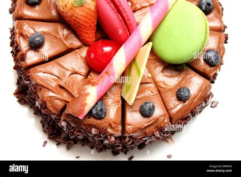 A Chocolate cake with fresh fruit decoration Stock Photo - Alamy