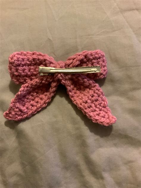 Crochet Bow Hair Clip - Etsy