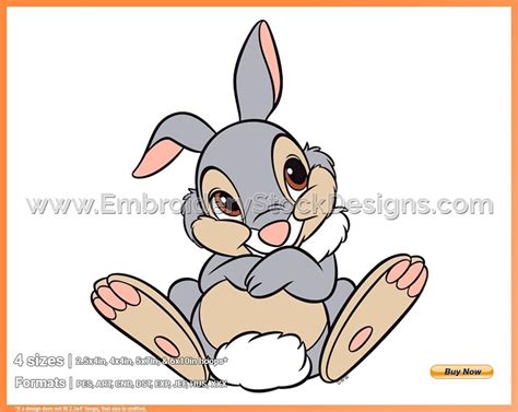 Cute Thumper 3 - Thumper - Disney Movie Characters in 4 sizes Embroidery - MOVAD004620 ...