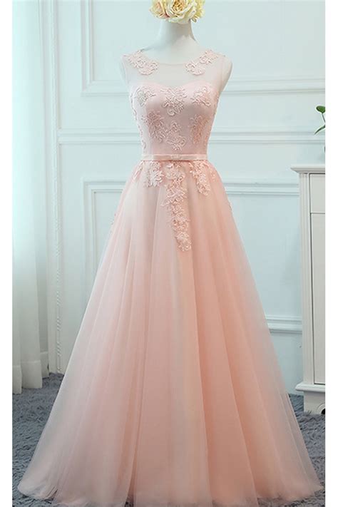 robe soiree longue rose claire dos ouvert A line - Ref L962 - Robes de ...