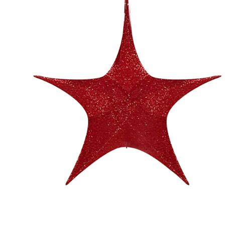 Pop-Up Tinsel Star 80cm Red – Rudolph's Christmas