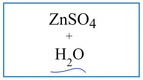 Equation for ZnSO4 + H2O (Zinc sulfate + Water) - YouTube