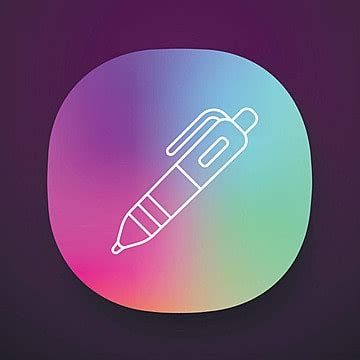 Linear Icon Of Automatic Ballpoint Pen For Store Logo Vector, Calligraphy, Object, Design PNG ...