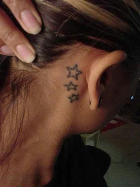 Stars behind ear tattoo Star Tattoos Behind Ear, Star Tattoos For Men, Small Star Tattoos ...