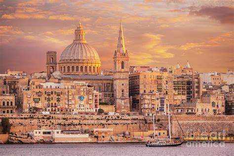 Valletta Skyline at Sunset, Malta Photograph by Neale And Judith Clark - Pixels