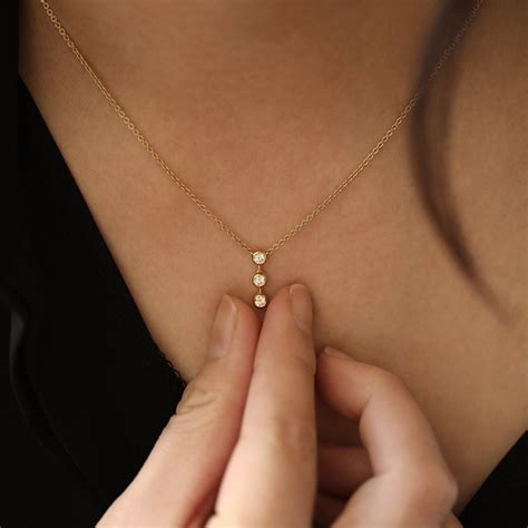 Diamond Drop Necklace, Diamond Pendant Necklace, Natural Brilliant Cut Diamonds Necklace ...