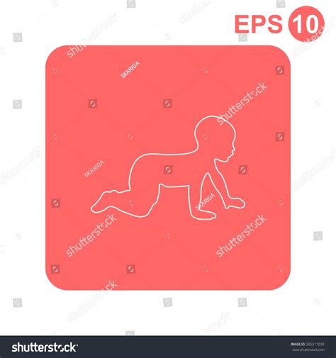 Baby Crawling Silhouette Vector Stock Vector (Royalty Free) 395311033