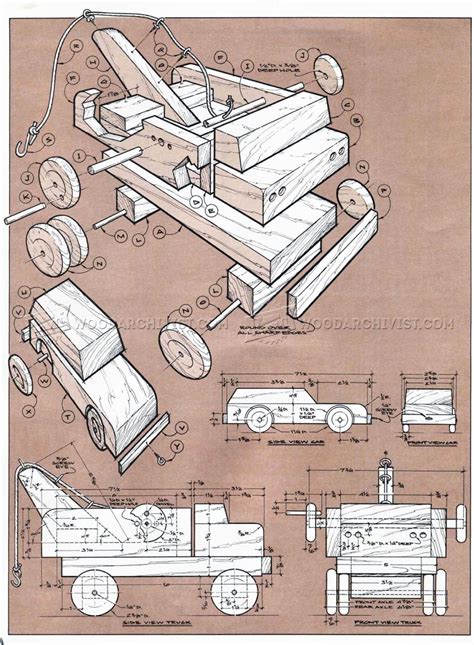 Wooden Toy Tow Truck Plans • WoodArchivist