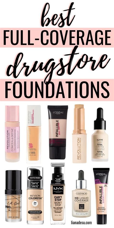 Best Full-Coverage Drugstore Foundations | Full coverage drugstore foundation, Drugstore ...