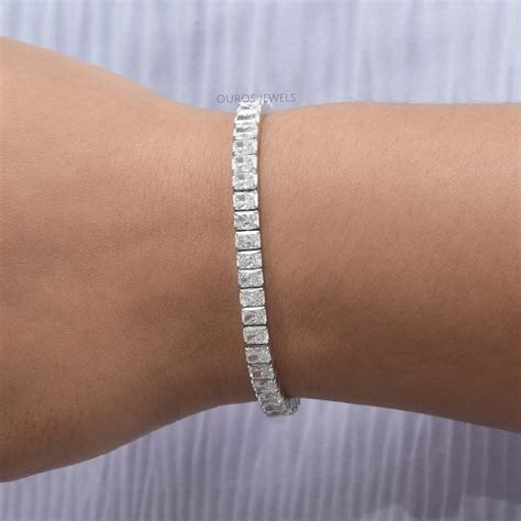 Radiant Cut Lab Grown Diamond Wedding Bracelet / CVD Diamond Fancy Party Wear Bracelet Gift ...