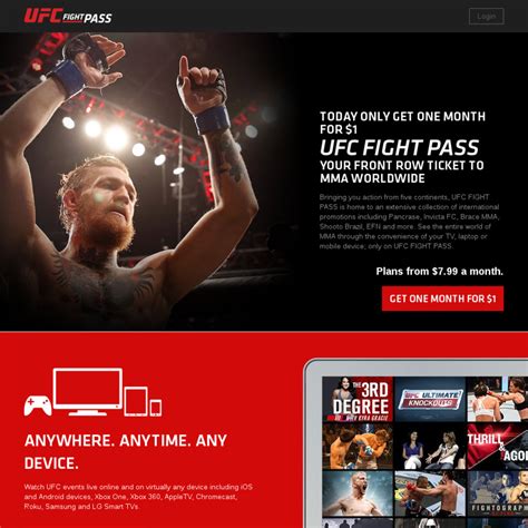 UFC Fight Pass 1 Month for $1 @ UFC - OzBargain