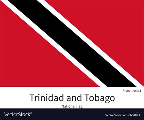 National flag of trinidad and tobago with correct Vector Image