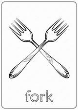 Fork Coloring Coloring Pages sketch template