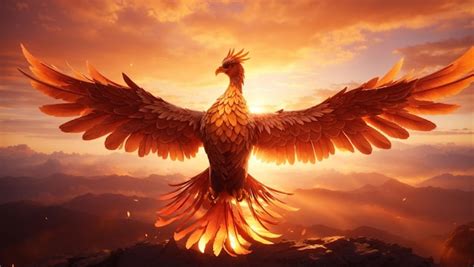 Premium AI Image | Flaming phoenix firebird with flames