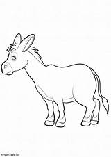 Cute Donkey coloring Page sketch template