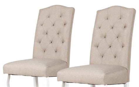 Amazon Com Upholstered Dining Chairs Beige Set Of 2 Fabric Carey Dining ...