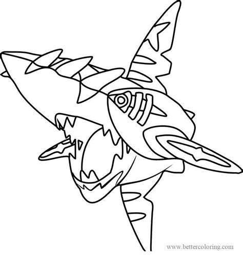 Mega Sharpedo Pokemon Coloring Pages - Free Printable Coloring Pages