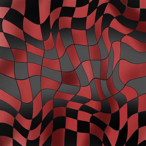 Confusing pattern checkered red black Painting by Patricia Piotrak ...