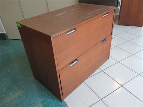 Wooden 2 Drawer File Cabinet w/ Key 36"x20"x28" - Oahu Auctions