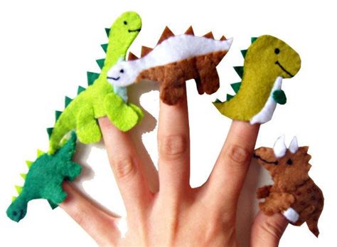 Dinosaur Finger Puppets / Kids Felt Puppet 5 / Boys Stocking | Etsy ...