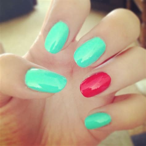 Pin by Kristi Shepps Mickle on Nailed It! | Mint green nails, Nails, Red nails