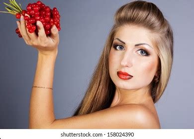 Sexy Girl Red Berries Viburnum Stock Photo 158024390 | Shutterstock