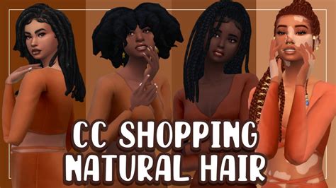 CC Shopping for Natural Black Hair // The Sims 4 // Maxis Match // FULL ...