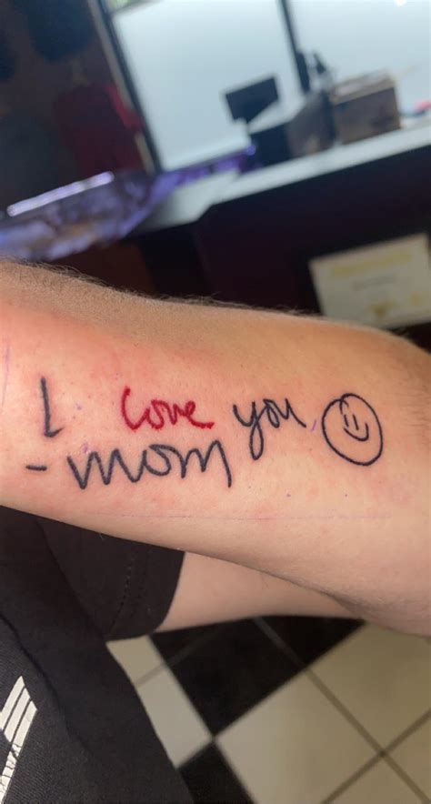 New tattoo. My mom wrote me a note before she passed so i decided to ...