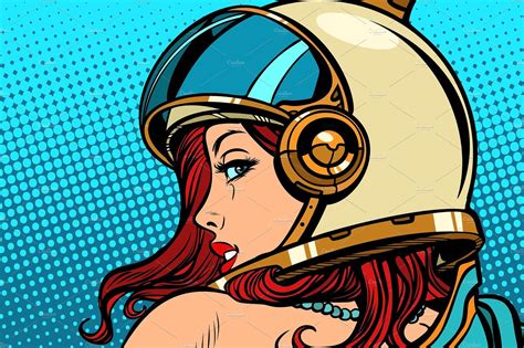 woman astronaut looking over her shoulder | Retro comic book, Pop art, Retro comic