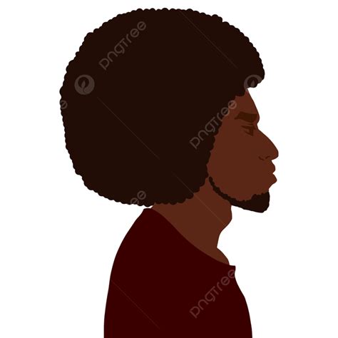 African American Man Side View Portrait With Beard And Afro Vector Art Illustration Isolated ...