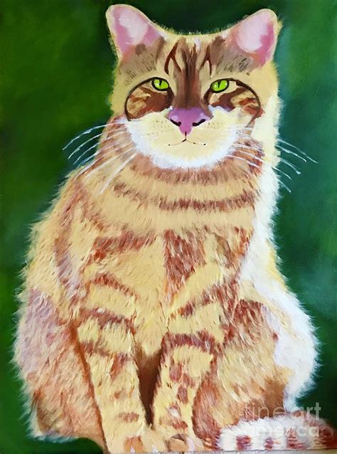 Original Oil Painting Orange Tabby Cat Painting by Theresa Honeycheck | Fine Art America