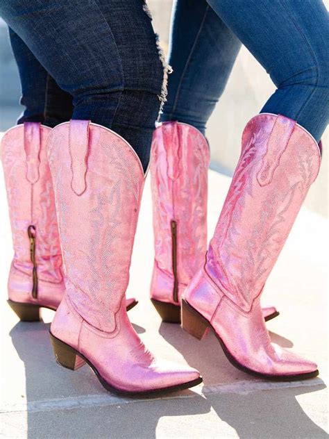 Pink cowgirl boots 2022 retro vintage cowgirl mid calf boots pink 6 5 – Artofit