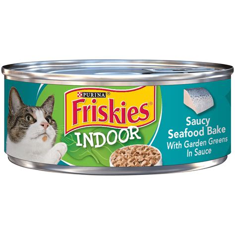 (24 Pack) Friskies Indoor Wet Cat Food, Indoor Meaty Bits Saucy Seafood Bake in Sauce, 5.5 oz ...