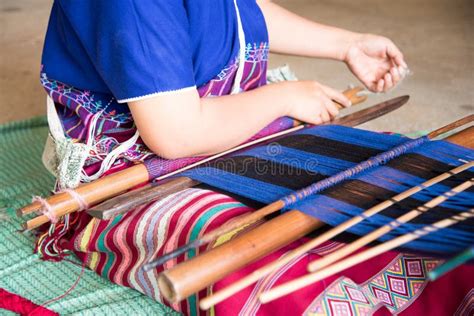 Karen Woman Weaving of the Karen Tribe Hand-made in Chiangmai Thailand Stock Photo - Image of ...