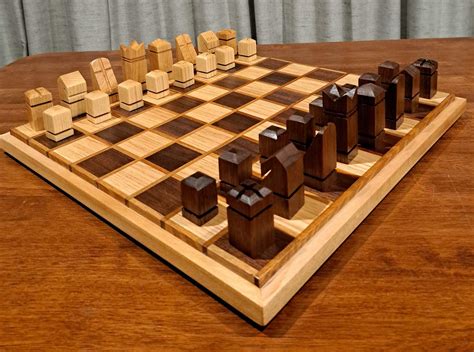 Classic Chess Board - Walnut and Ash chess board with solid Rimu border ...